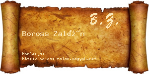 Boross Zalán névjegykártya